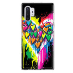 Samsung Galaxy Note 10 Plus Colorful Rainbow Hearts Love Graffiti Painting Hybrid Protective Phone Case Cover