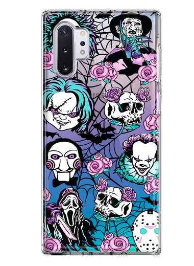 Samsung Galaxy Note 10 Plus Roses Halloween Spooky Horror Characters Spider Web Hybrid Protective Phone Case Cover