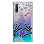 Samsung Galaxy Note 10 Halloween Skeleton Heart Hands Spooky Spider Web Hybrid Protective Phone Case Cover
