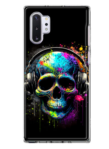 Samsung Galaxy Note 10 Fantasy Skull Headphone Colorful Pop Art Hybrid Protective Phone Case Cover