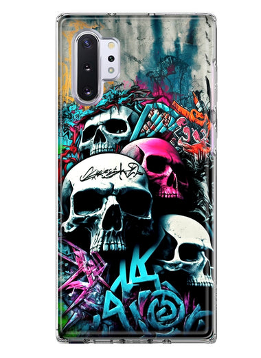 Samsung Galaxy Note 10 Skulls Graffiti Painting Art Hybrid Protective Phone Case Cover