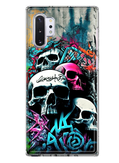 Samsung Galaxy Note 10 Plus Skulls Graffiti Painting Art Hybrid Protective Phone Case Cover