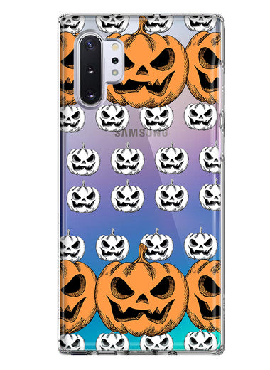 Samsung Galaxy Note 10 Halloween Spooky Horror Scary Jack O Lantern Pumpkins Hybrid Protective Phone Case Cover