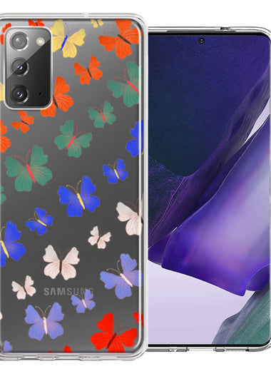 Samsung Galaxy Note 20 Colorful Butterflies Design Double Layer Phone Case Cover