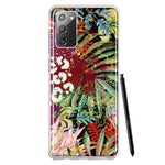 Samsung Galaxy Note 20 Leopard Tropical Flowers Vacation Dreams Hibiscus Floral Hybrid Protective Phone Case Cover