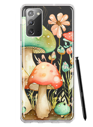 Samsung Galaxy Note 20 Fairytale Watercolor Mushrooms Pastel Spring Flowers Floral Hybrid Protective Phone Case Cover