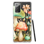 Samsung Galaxy Note 20 Fairytale Watercolor Mushrooms Pastel Spring Flowers Floral Hybrid Protective Phone Case Cover
