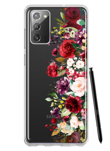 Samsung Galaxy Note 20 Red Summer Watercolor Floral Bouquets Ruby Flowers Hybrid Protective Phone Case Cover