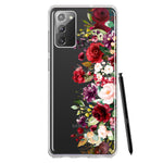 Samsung Galaxy Note 20 Red Summer Watercolor Floral Bouquets Ruby Flowers Hybrid Protective Phone Case Cover