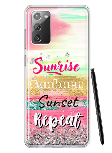 Samsung Galaxy Note 20 Summer Brush Strokes Sunrise Sunburn Sunset Repeat Hybrid Protective Phone Case Cover