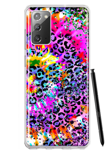 Samsung Galaxy Note 20 Vibrant Pink Purple Tie Dye Summer Leopard Swirl Rainbow Hybrid Protective Phone Case Cover