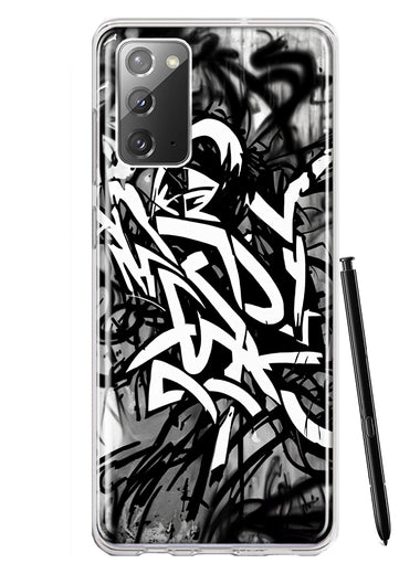 Samsung Galaxy Note 20 Black White Urban Graffiti Hybrid Protective Phone Case Cover