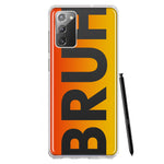 Samsung Galaxy Note 20 Orange Red Clear Funny Text Quote Bruh Hybrid Protective Phone Case Cover