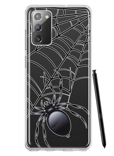 Samsung Galaxy Note 20 Creepy Black Spider Web Halloween Horror Spooky Hybrid Protective Phone Case Cover