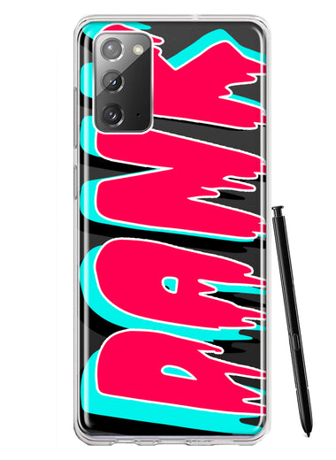 Samsung Galaxy Note 20 Teal Pink Clear Funny Text Quote Dank Hybrid Protective Phone Case Cover