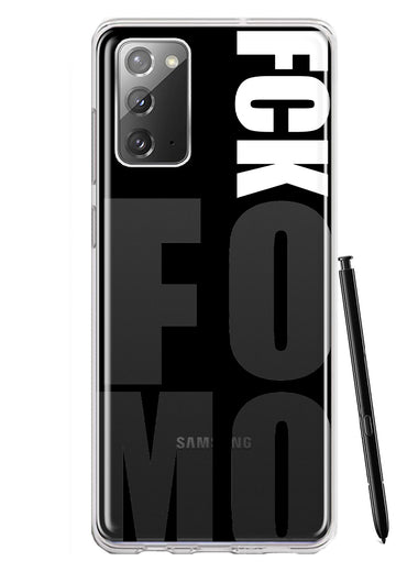 Samsung Galaxy Note 20 Black Clear Funny Text Quote Fckfomo Hybrid Protective Phone Case Cover