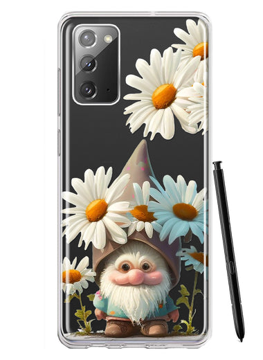 Samsung Galaxy Note 20 Cute Gnome White Daisy Flowers Floral Hybrid Protective Phone Case Cover