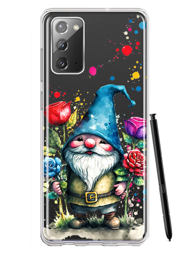 Samsung Galaxy Note 20 Gnome Red Purple Blue Roses Garden Hybrid Protective Phone Case Cover