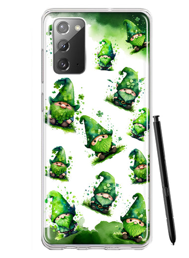 Samsung Galaxy Note 20 Gnomes Shamrock Lucky Green Clover St. Patrick Hybrid Protective Phone Case Cover