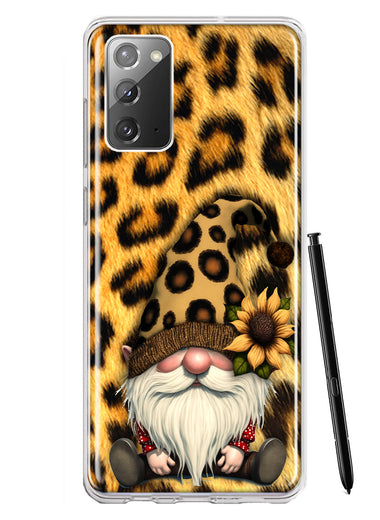 Samsung Galaxy Note 20 Gnome Sunflower Leopard Hybrid Protective Phone Case Cover