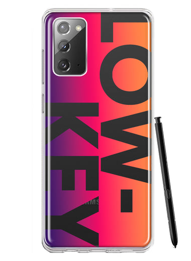 Samsung Galaxy Note 20 Purple Pink Orange Clear Funny Text Quote Low Key Hybrid Protective Phone Case Cover