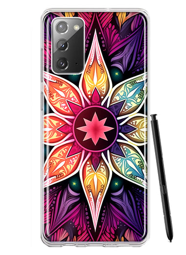 Samsung Galaxy Note 20 Mandala Geometry Abstract Star Pattern Hybrid Protective Phone Case Cover