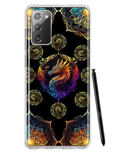 Samsung Galaxy Note 20 Mandala Geometry Abstract Dragon Pattern Hybrid Protective Phone Case Cover