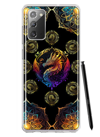 Samsung Galaxy Note 20 Mandala Geometry Abstract Dragon Pattern Hybrid Protective Phone Case Cover