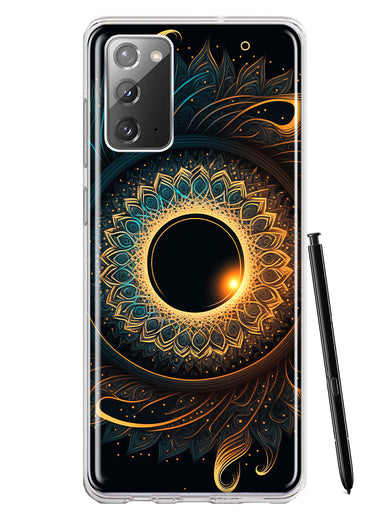 Samsung Galaxy Note 20 Mandala Geometry Abstract Eclipse Pattern Hybrid Protective Phone Case Cover