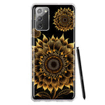 Samsung Galaxy Note 20 Mandala Geometry Abstract Sunflowers Pattern Hybrid Protective Phone Case Cover