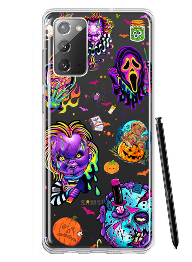 Samsung Galaxy Note 20 Cute Halloween Spooky Horror Scary Neon Characters Hybrid Protective Phone Case Cover