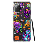 Samsung Galaxy Note 20 Cute Halloween Spooky Horror Scary Neon Characters Hybrid Protective Phone Case Cover