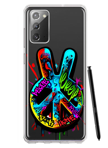 Samsung Galaxy Note 20 Peace Graffiti Painting Art Hybrid Protective Phone Case Cover
