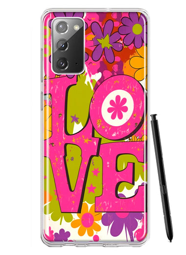 Samsung Galaxy Note 20 Pink Daisy Love Graffiti Painting Art Hybrid Protective Phone Case Cover