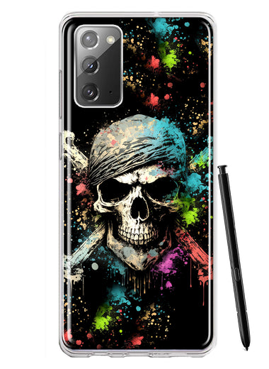 Samsung Galaxy Note 20 Fantasy Paint Splash Pirate Skull Hybrid Protective Phone Case Cover