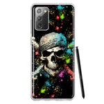 Samsung Galaxy Note 20 Fantasy Paint Splash Pirate Skull Hybrid Protective Phone Case Cover