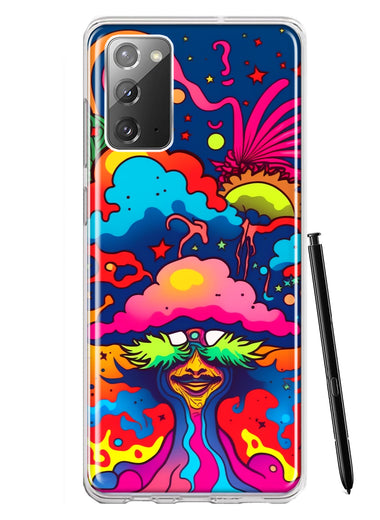 Samsung Galaxy Note 20 Neon Rainbow Psychedelic Trippy Hippie Bomb Star Dream Hybrid Protective Phone Case Cover
