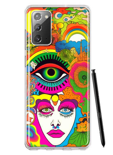 Samsung Galaxy Note 20 Neon Rainbow Psychedelic Trippy Hippie DaydreamHybrid Protective Phone Case Cover