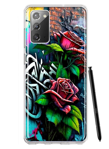 Samsung Galaxy Note 20 Red Roses Graffiti Painting Art Hybrid Protective Phone Case Cover