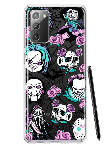 Samsung Galaxy Note 20 Roses Halloween Spooky Horror Characters Spider Web Hybrid Protective Phone Case Cover