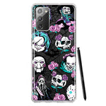 Samsung Galaxy Note 20 Roses Halloween Spooky Horror Characters Spider Web Hybrid Protective Phone Case Cover