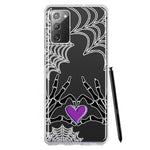Samsung Galaxy Note 20 Halloween Skeleton Heart Hands Spooky Spider Web Hybrid Protective Phone Case Cover