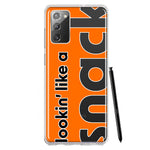 Samsung Galaxy Note 20 Orange Clear Funny Text Quote Snack Hybrid Protective Phone Case Cover