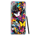 Samsung Galaxy Note 20 Psychedelic Trippy Butterflies Pop Art Hybrid Protective Phone Case Cover