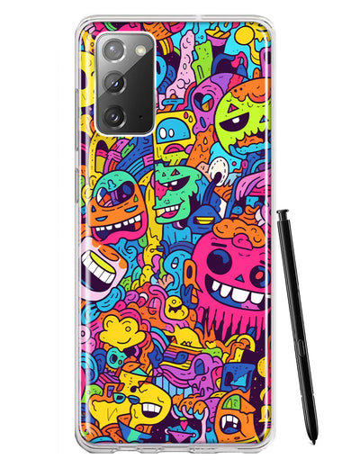 Samsung Galaxy Note 20 Psychedelic Trippy Happy Characters Pop Art Hybrid Protective Phone Case Cover