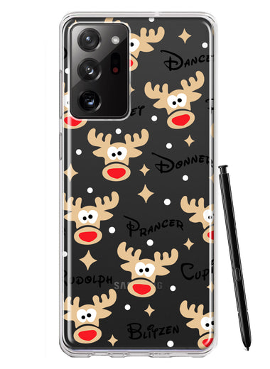 Samsung Galaxy Note 20 Ultra Red Nose Reindeer Christmas Winter Holiday Hybrid Protective Phone Case Cover