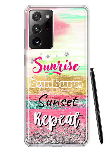 Samsung Galaxy Note 20 Ultra Summer Brush Strokes Sunrise Sunburn Sunset Repeat Hybrid Protective Phone Case Cover