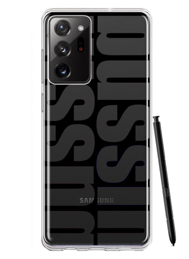 Samsung Galaxy Note 20 Ultra Black Clear Funny Text Quote Bussin Hybrid Protective Phone Case Cover