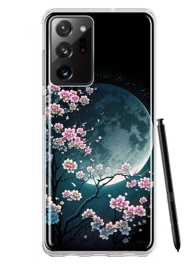 Samsung Galaxy Note 20 Ultra Kawaii Manga Pink Cherry Blossom Full Moon Hybrid Protective Phone Case Cover