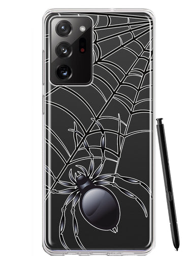 Samsung Galaxy Note 20 Ultra Creepy Black Spider Web Halloween Horror Spooky Hybrid Protective Phone Case Cover
